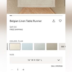 Pottery Barn Table Runner in Flax